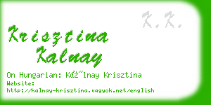 krisztina kalnay business card